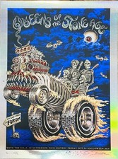 Queens Of The Stone Age Los Angeles The Forum 2014 Foil Poster Emek LE45 Doodled picture