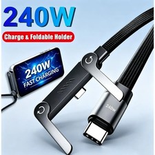 2-in-1 Invisible Holder Charger Cable–240W Fast Charging Cord with Phone Stand picture