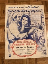 Vintage Sinbad The Sailor 1947 Original Movie Poster Anthony Quinn 18.5x24.5 picture