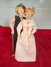 Vtg Rena's Dough Originals Ozark Pioneer Couple Dolls  Elderly Couple 10