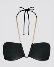 New VIX Paula Hermanny Solid Melody Millie Bikini Top w/ Gold Plated Straps - S picture