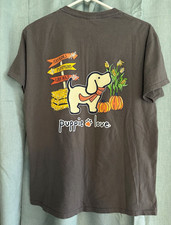 Puppie Love Double-Sided Dog Rescue Graphic Crew Neck T-Shirt Gray M picture