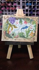 ACEO Original Landscape Art Jessica Disparti Tidepool Whimsical Colorful Ocean picture