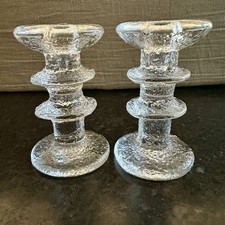 2 Vtg ITTALA Finland Timo Sarpaneva FESTIVO Candlestick Candle Holders 4.5”H picture