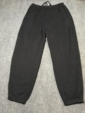 Skims Sweatpants Mens Medium Black Fleece Elastic Waist Cuffed picture
