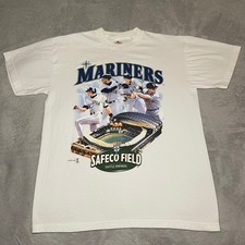 Vintage 1999 Seattle Mariners T-Shirt Men Large White Safeco Field Miro Classics picture