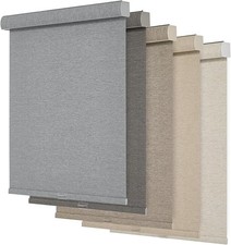 Blackout Light Gray Natural Woven METechs Clearance Sale Cordless Roller Shades picture