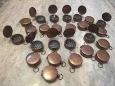 Vintage Brass Pocket Lid Compass Lot Of 100 Marine Antique Collectible Item picture
