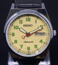Vintage Refurbished Seiko 5 Automatic 6309A Japan Men's Day / Date Wrist Watch picture