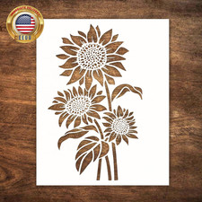 Sunflower Stencil (6X9 Inches) - Reusable Sun Flower Stencils for Painting on Wo picture