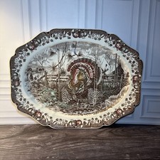Johnson Bros His Majesty Turkey Platter 20” England Vintage Thanksgiving picture