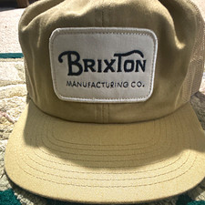 Brixton Beige Solid Trucker Hat One Size Adjustable Snapback Unisex Adults picture