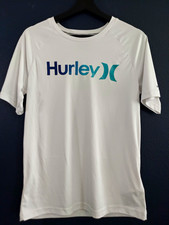 Hurley Dri-FIT Men's XL White Crew Neck Short Sleeve Moisture Wicking Logo picture