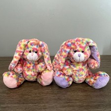 Wishpets Funfetti Bunny Plush Rainbow Tie Dye Stuffed Animal Bundle 33008 2pc picture