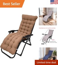 Versatile 61-Inch Lounge Chair Cushion – Soft Pearl Cotton & Secure Ties, Coffee picture