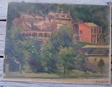 oil on canvas board signed dated 1941 CALIFORNIA impressionist look 12