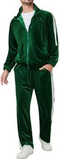 Men Velour Tracksuit 2 Piece Full Zip Casual Jogging Suit Jacket Pants picture