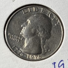 1976-D 25C Clad Washington Quarter, Rare Filled In D picture