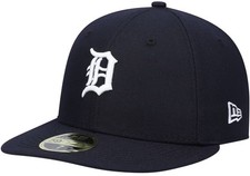 New Era Detroit Tigers Hat Cap Fitted Mens 7 5/8 Navy MLB Baseball 59FIFTY NEW picture