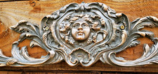 Large Antique Ornate Bronze Wall Plaque Cherub Face Stunning REDUCED picture