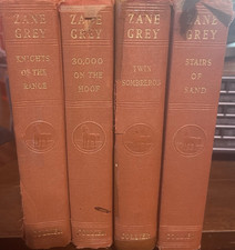 1920s-40s Zane Grey Vintage Hardcover Western Book Lot 4 Collier Cowboy Novels picture