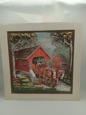 Rare Aaron Zook Original Diorama Hand Carved & Painted Country Scene HORSES + picture