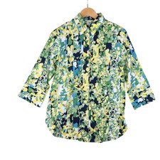 New Chico's Non Iron Allusive Floral Print Tunic size 0 (4) Green picture