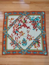 Cartier vintage floral silk Must de Cartier large scarf EUC picture