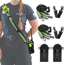 2 Pack Firefighter Radio Strap | Holster, Anti-Sway, Reflective Adjustable Shoul picture