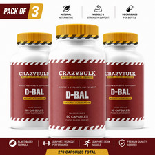CrazyBulk D-BAL Gym Workout Support Supplement 90 Caps 3 Bottles  picture