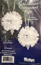 Vintage 1980's LeeWards - Christmas Ornament Kit No 202-A Silver Snowflake - New picture