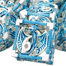 ARUOHHA Hollow DND Metal Dice Set Blue Dragons D and D Dice, RPG Role Playing... picture