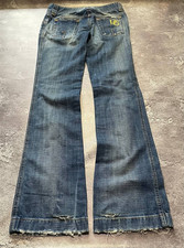 Vintage D&G Dolce Gabbana Bootcut Flare Blue Denim Jeans Logo Y2K IT 38 picture