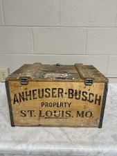 Vintage Budweiser Anheuser Busch Wooden Beer Crate Box 1933 picture