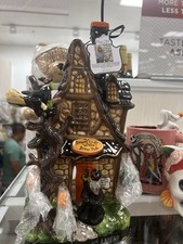 Blue Sky Clayworks WITCHES BROOM CLUB & BREW PUB Candle House HTF Halloween NEW picture