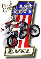 EVEL KNIEVEL RAT FINK  RAT ROD HOT ROD BIKER MOTORCYCLES TOOLS GUNS STICKER picture