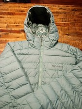 Columbia Mens White Out Omni Heat Hooded Insulated PUFFER Jacket Large Grass Gre picture