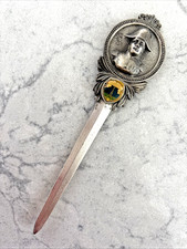 Vintage Pewter Napoleon Letter Opener/France/Eiffel tower/Paris/ Patina picture