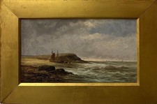 19th Century Coastal Seascape Oil on Millboard Antique Maritime Painting picture