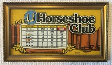 Framed Vintage Horseshoe Club Glass Slot Payout Sign Binion’s Casino by AGI. picture