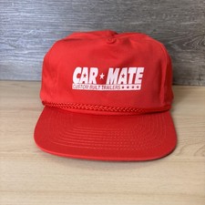 Vintage Car Mate Hat Cap Snap Back Red Custom Built Trailers Advertising Mens picture