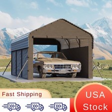 10'X15'X9' Heavy Duty Steel Frame And 220 g Weatherproof Tarp Equip This Metal C picture