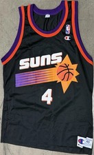 Vintage Champion Michael Finley Phoenix Suns Black Jersey #4 Size 40 Medium USA picture