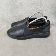 Clarks Shoes Womens Size 8.5 Kayleigh Black Leather Slip On Loafer *Read* picture