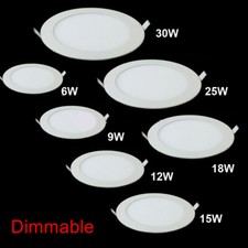Dimmable LED Panel Light Recessed Ceiling Lamp Downlight Round 6/9/12/15/18/30W picture