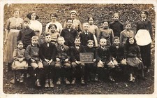H82/ Interesting Teacher RPPC Postcard c1910 Early School Students 95 picture