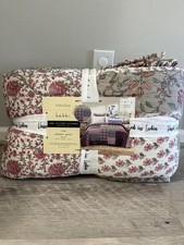 Nicole Miller Artelier Patchwork Hand Stitched King Quilt Floral 106x92 Cotton picture