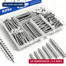 165PCS #6 White Head Screws for 2.8mm-3.0mm Holes, White Wood Screw Assortment K picture