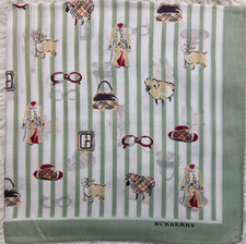 Vintage Burberry London Handkerchief, Pocket square 19