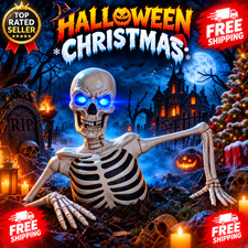 Halloween Giant Ground Gr5ft (1.6m) Ground Breaking Skeleton With Lights Sounds picture